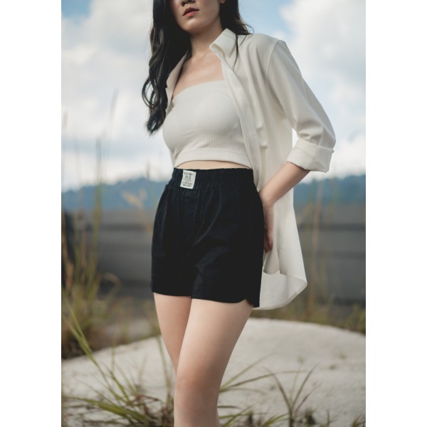 Front Label High Waist Shorts